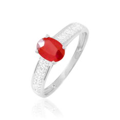 Bague Or Blanc Crista Rubis - Bagues Femme | Marc Orian