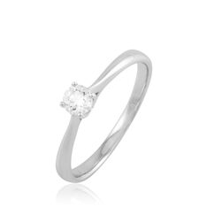 Bague Solitaire Flora Or Blanc - Bagues Solitaire Femme | Marc Orian