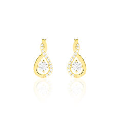 Boucles D'Oreilles Evana Or Jaune Et Oxydes