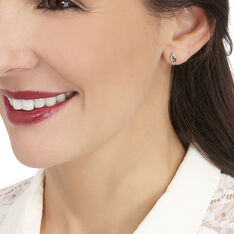 Boucles D'Oreilles Or Rose Et Diamants