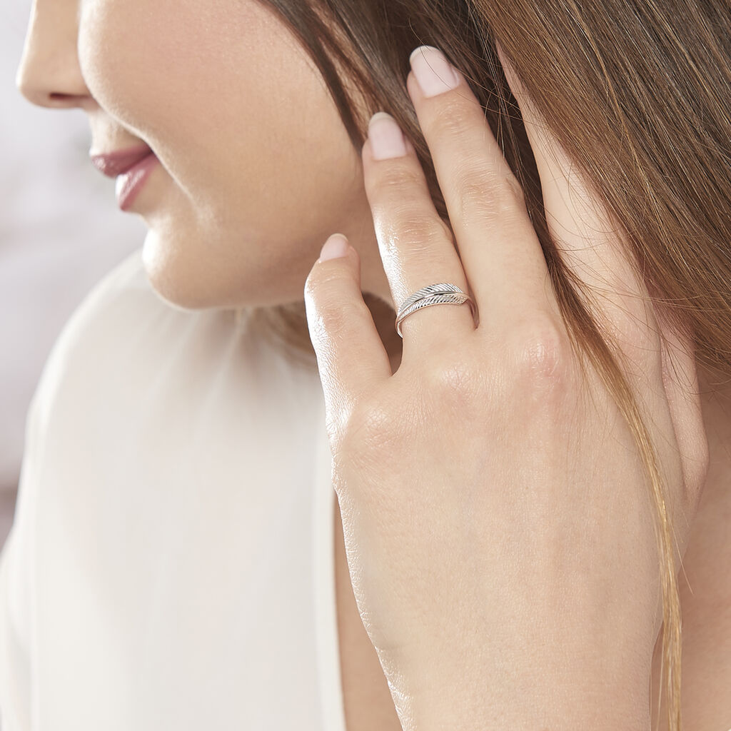 Bague Phalange Argent Rhodie Palma Feuille Fadfbw0884j Marc