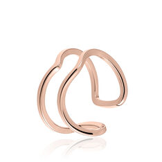Bague Plaque Or Rose Double V
