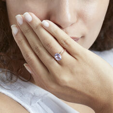 Bague Or Rose Posy Amethyste Ovale