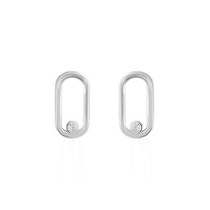 Boucles D'Oreilles Argent Rhodie Adelise Puce Rectangle Oxyde