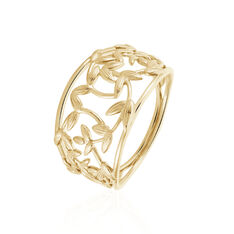 Bague Plaque Or Resli Feuillage