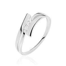 Bague Or Blanc Triptyque Trilogie Diamants