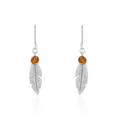 Boucles D'Oreilles Argentplumes Ambres