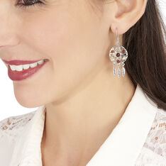 Boucles D'Oreilles Argent Attrape Reve Ambre