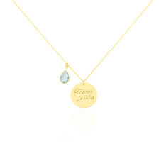 Collier Or Jaune Avela Pastille Message Topaze - Colliers Femme | Marc Orian