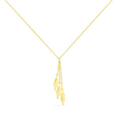 Collier Or Jaune Forme Feuilles Triples