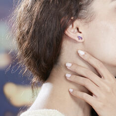 Boucles D'Oreilles Or Jaune Augustina Amethystes