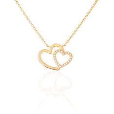 Collier Plaque Or Et Oxyde