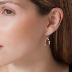 Boucles D'Oreilles Argent Goutte Ambre