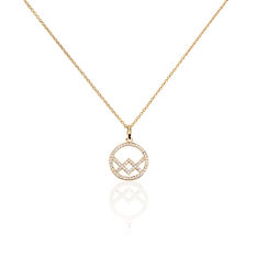 Collier Betty Plaque Or Cercle Oxydes