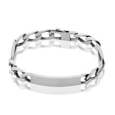 Gourmette Argent Noirci Maille Alternee 1/3 - Gourmettes Homme | Marc Orian