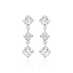 Boucles D'Oreilles Argent Rhodie Pendante Oxyde