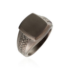 Bague Argent Noir Jourdan Homme