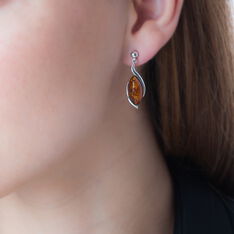 Boucles D'Oreilles Argent Ambre