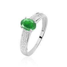Bague Or Blanc Crista Emeraude