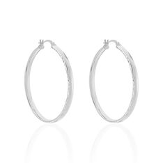 Creoles Argent Rhodie Diamantees