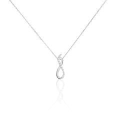 Collier Or Blanc Infini Et Diamants 42cm - Parure de mariage Femme | Marc Orian