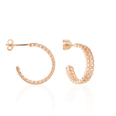 Boucles D'Oreilles Plaque Or Rose Dalia