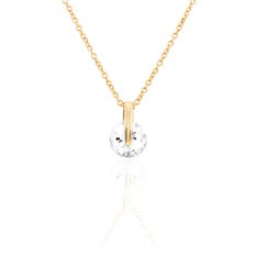 Collier Plaque Or Et Oxyde