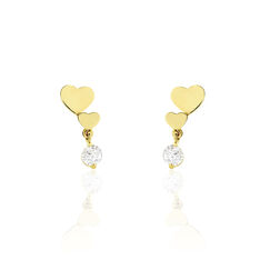 Boucles D'Oreilles Or Jaune Coeur