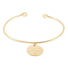 Jonc Plaque Or Aberte Ouvert Pastille