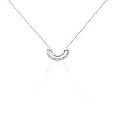 Collier Argent Rhodie Nathalie Demi Lune Oxyde