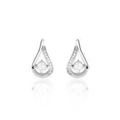 Boucles D'Oreilles Argent Rhodie Serena Goutte Oxyde