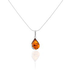 Collier Argent Ambre Cognac - Colliers Femme | Marc Orian