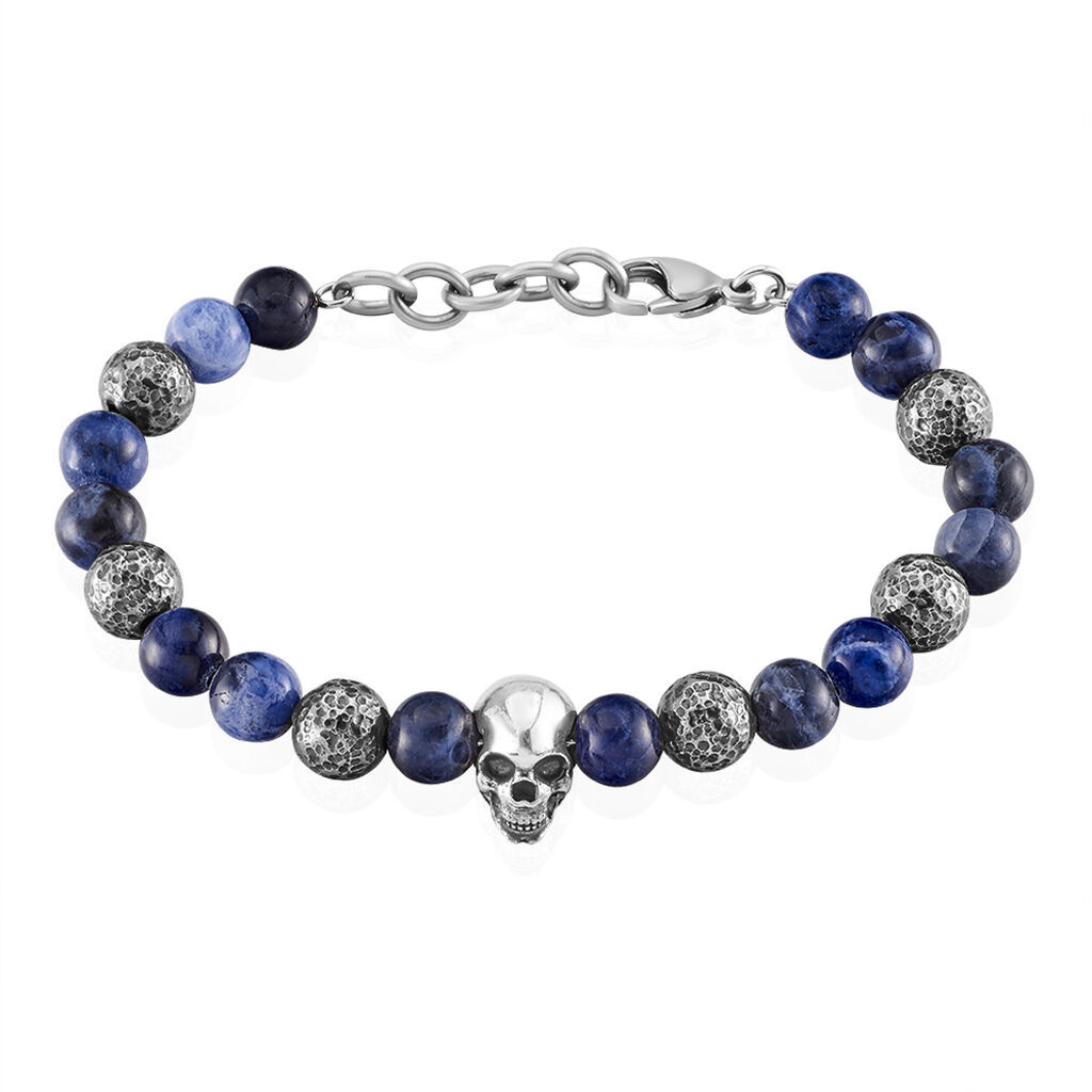 Bracelet Acier Judd Sodalite Crane - Bracelets cha&icirc;nes Homme | Marc Orian