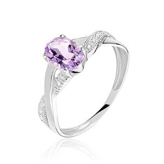 Bague Or Blanc Candice Amethyste