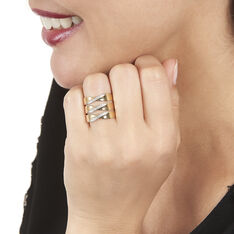 Bague Or Jaune Vagues Diamants