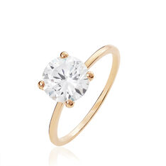 Solitaire Plaque Or Et Oxyde