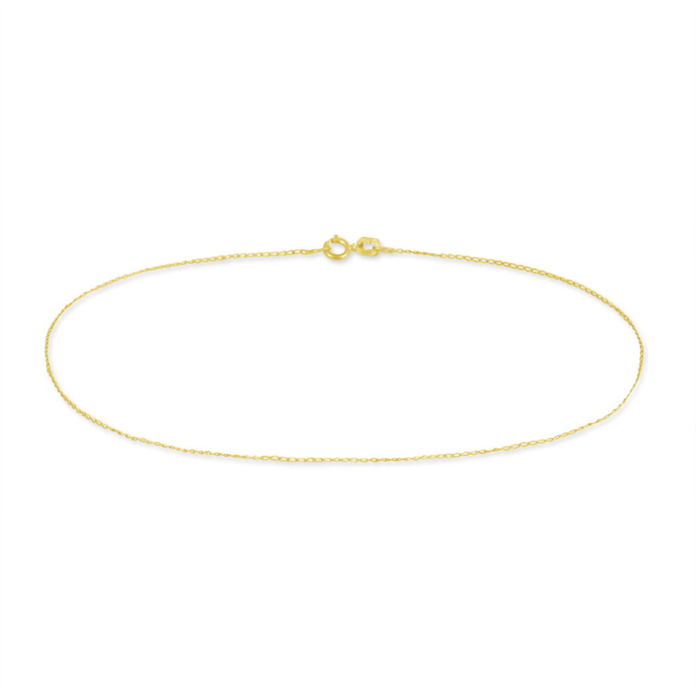Cha/îne de Cheville Fine /à Mailles For/çat en Argent Plaqu/é Or Jaune