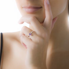 Bague Or Blanc Lily Amethyste