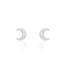 Boucles D'Oreilles Or Blanc Emma Puces