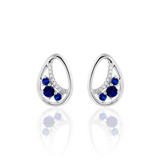 Boucles D'Oreilles Or Blanc Elina