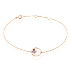 Bracelet Or Rose Cercle Amethyste
