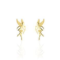 Boucles D'Oreilles Puces Or Jaune Fee