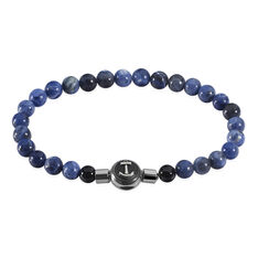 Bracelet Acier Elastique Boules Motif Ancre