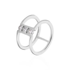 Bague Argent Rhodie Kanza 2 Rangs Oxyde