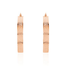 Creoles Acier Rose Motifs Stries