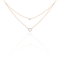 Collier Or Rose C?Ur Plein Diamants - Parure de mariage Femme | Marc Orian