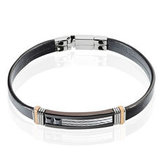 Bracelet Acier Synthetique Roses 2 Pierres