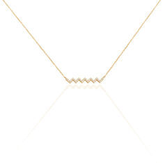 Collier Plaque Or Reihane Zig Zag Oxydes