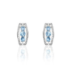 Boucles D'Oreilles Or Blanc Emeline