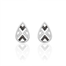 Boucles D'Oreilles Puces Judy Or Blanc